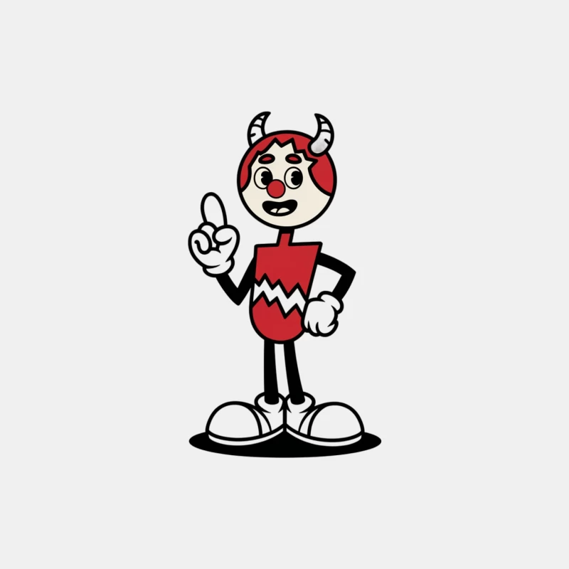 Quirky Red Devil Mascot Pointing Upwards Male Tank Top