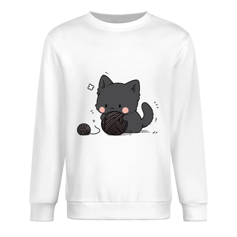 Niedliches Kätzchen spielt mit Garn Herren Pullover Sweatshirt