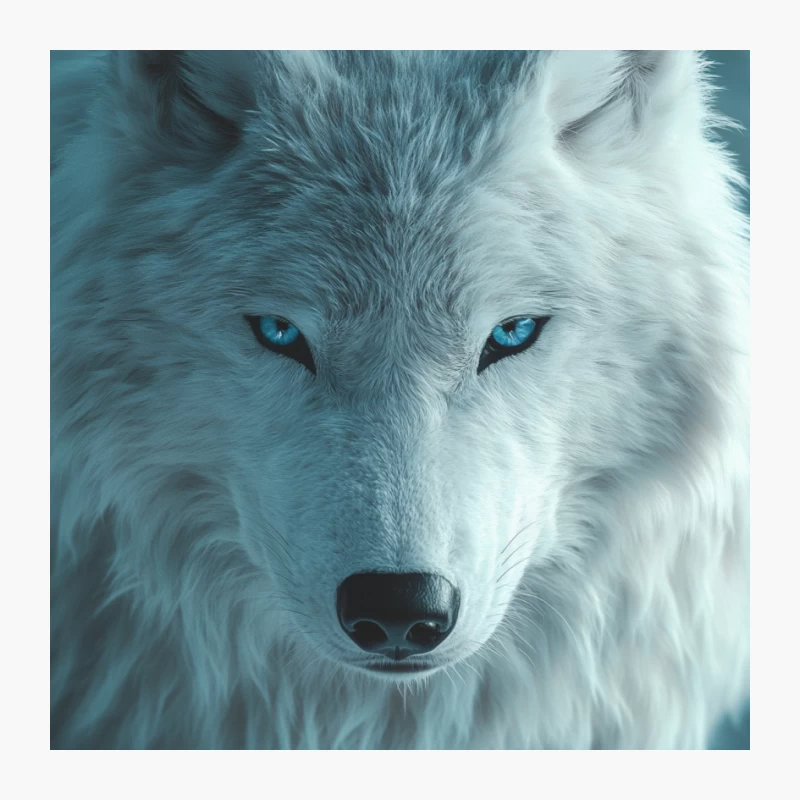 Majestic Arctic Wolf with Piercing Blue Eyes Pin
