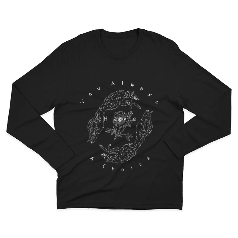 Choix entre Renards et Fleur Homme Manches Longues T-Shirt