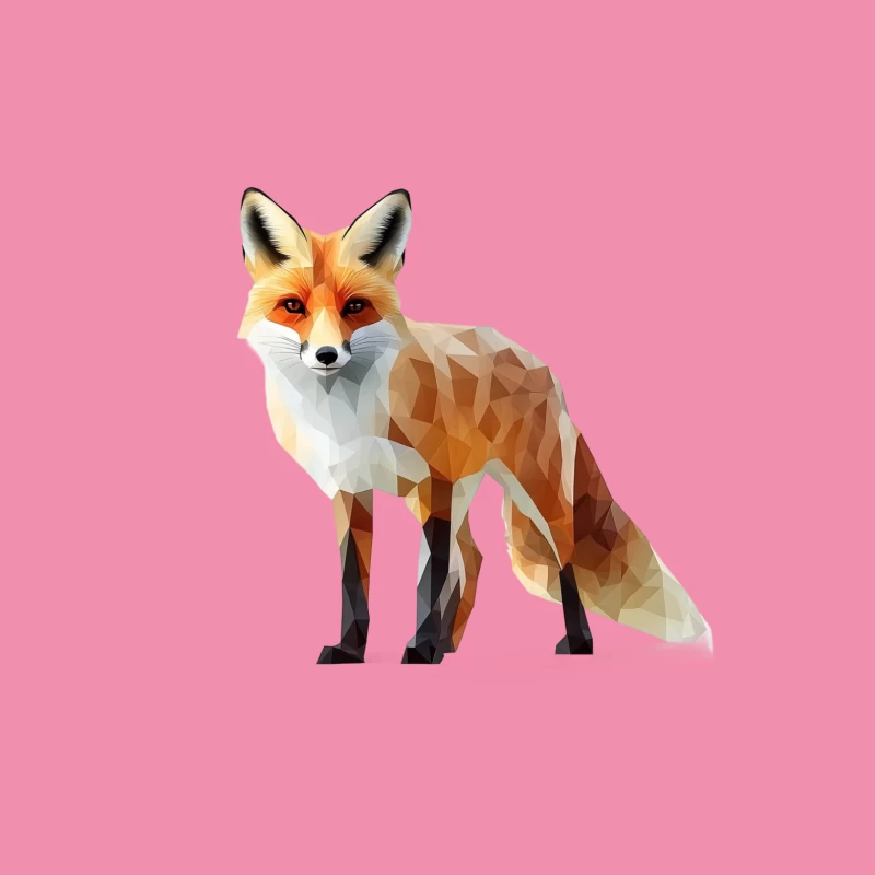 fox geometric illustration wildlife art digital art animal Female T-Shirt