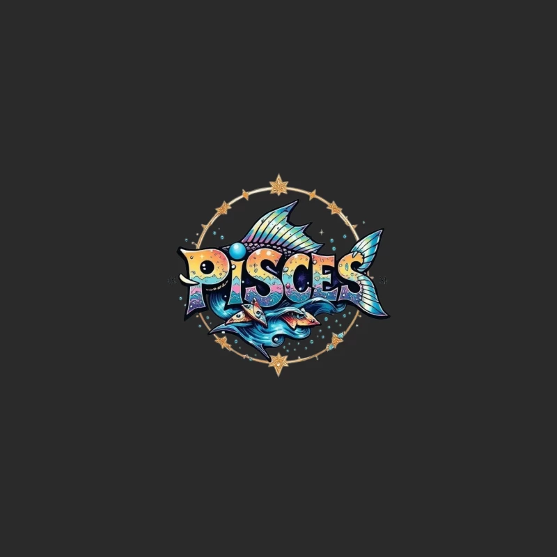 Colorful Pisces Zodiac Illustration Baseball Cap