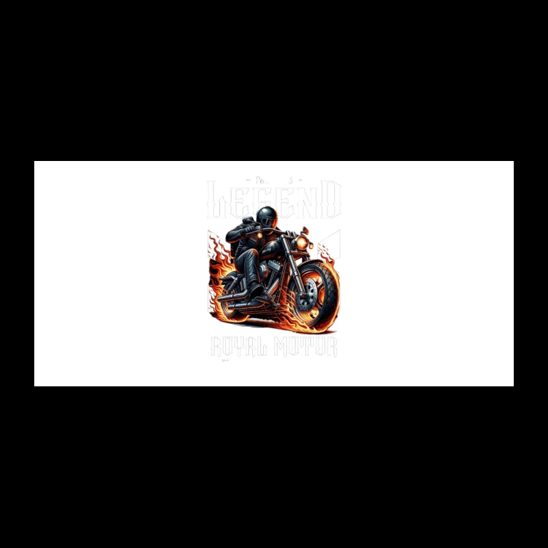 Legendary Flaming Royal Motor Black Motorcycle Illustration Coffee Mug