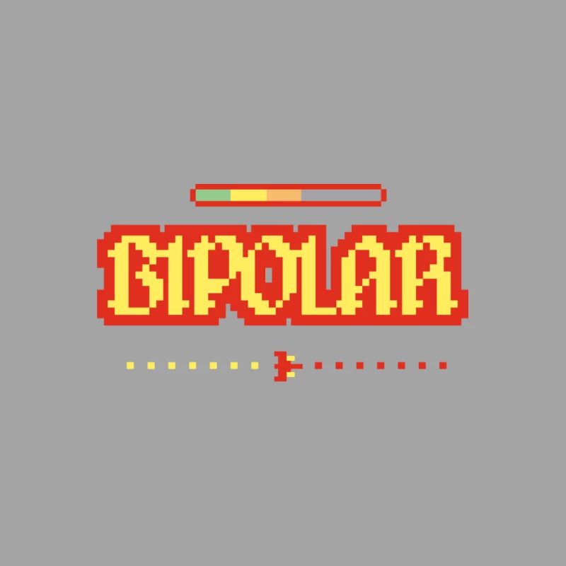 Buntes Bipolar Schriftzug-Design Herren T-Shirt