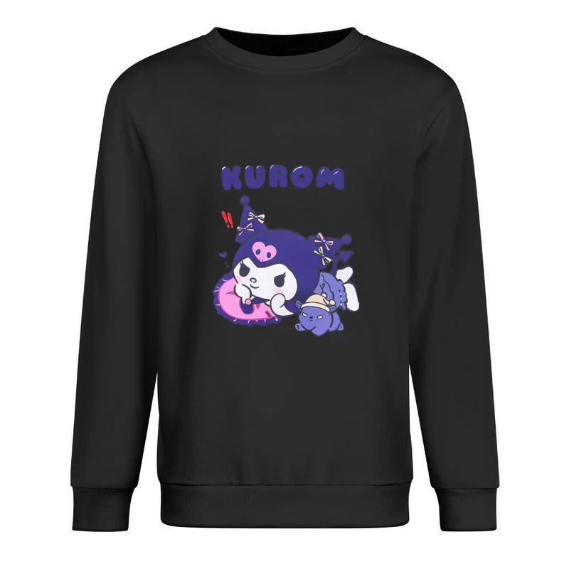 Illustration Kawaii de Kuromi avec Donut Homme Sweat-shirt à enfiler