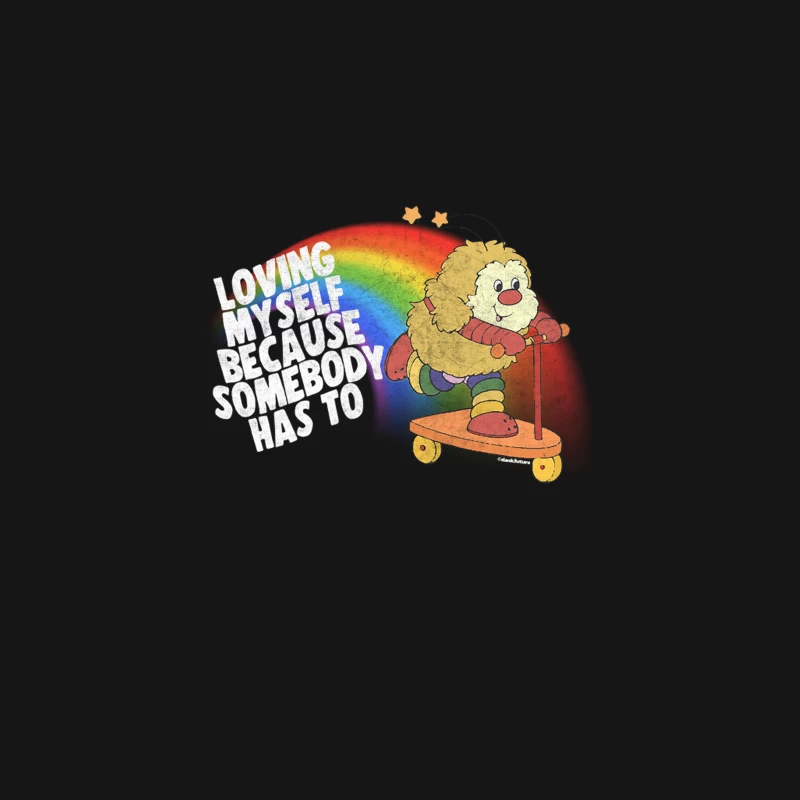 Cute Cartoon Character Spreading Self-Love on Rainbow Scooter Desk Mat