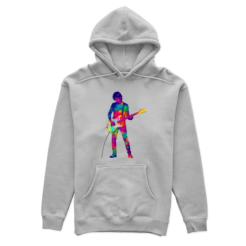 Colorful Musician Playing Electric Guitar Female Pullover Hoodie