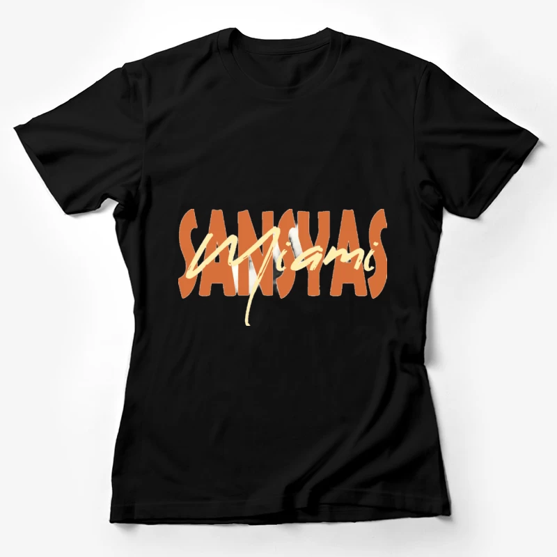 Retro Sanyasi Miami Schriftzug Damen T-Shirt