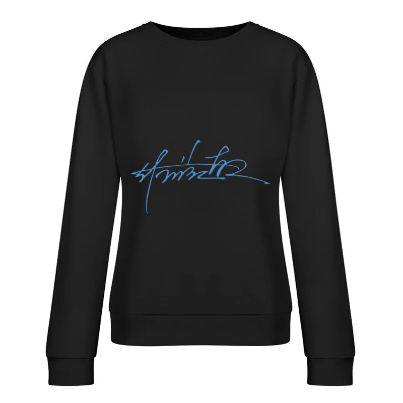 Unterschrift in elegantem Blau Damen Pullover Sweatshirt
