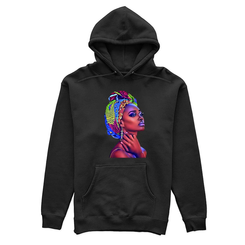 Frau mit buntem Kopftuch Damen Pullover Hoodie