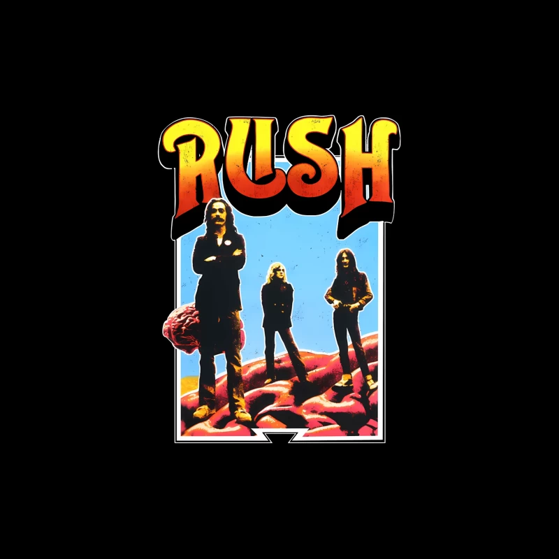 Retro Rush Rock Band Promotional Poster from the 1970s Tapestry