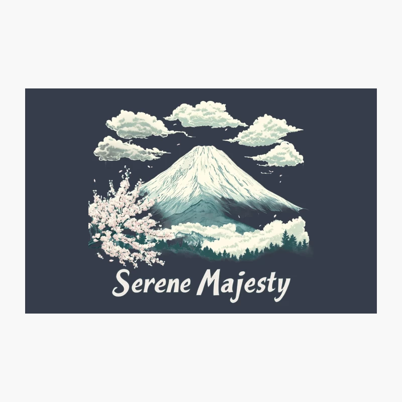 Serene Majesty of Mount Fuji with Cherry Blossoms Travel Mug