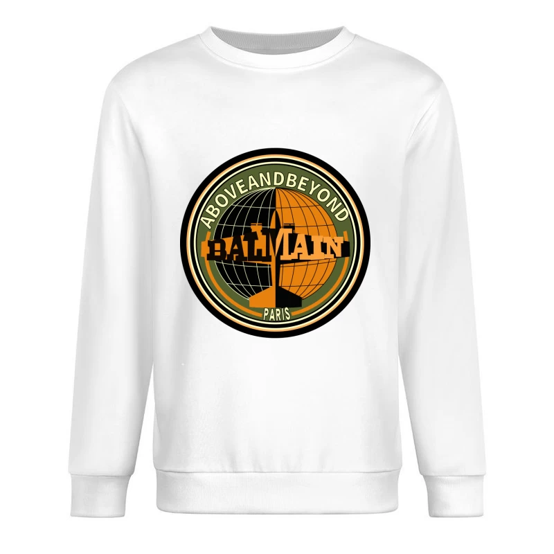 Balmain Emblem mit Flugzeug, Erde und Paris Herren Pullover Sweatshirt