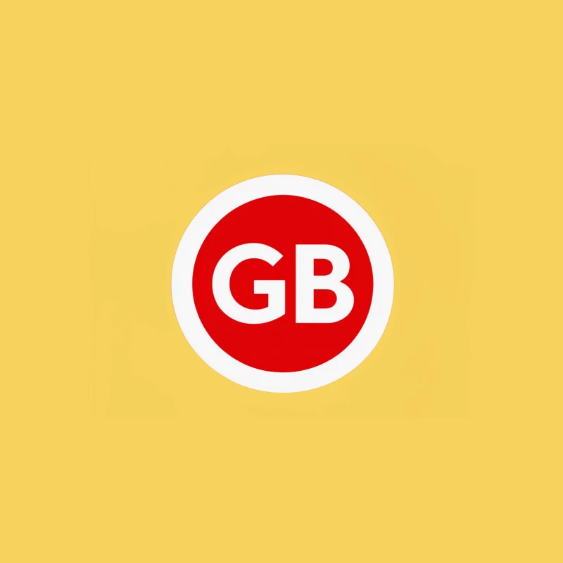GB Logo: Red Circle with White Letters for Great Britain Bucket Hat