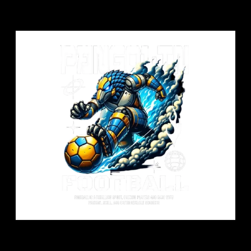 Robotic Soccer Player with Blue Armor in Dynamic Motion Tapestry