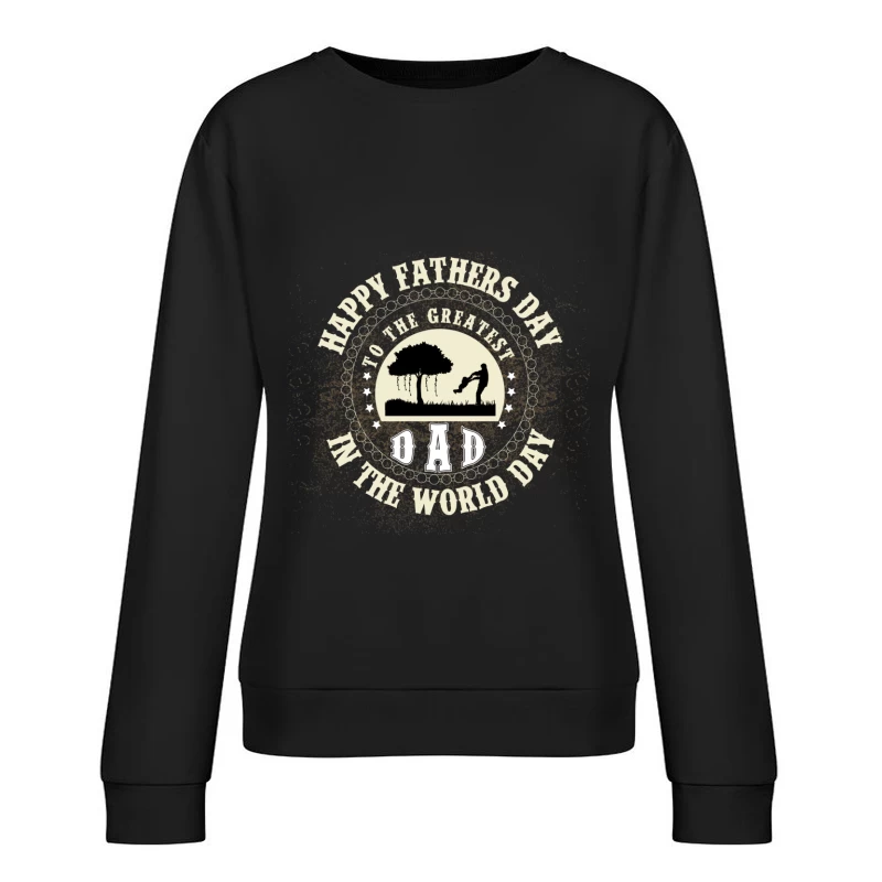 Journée des Pères avec laurés et nature Femme Sweat-shirt à enfiler