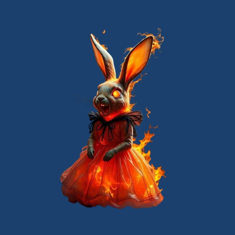 Fiery Rabbit in a Dress Male Pullover Hoodie