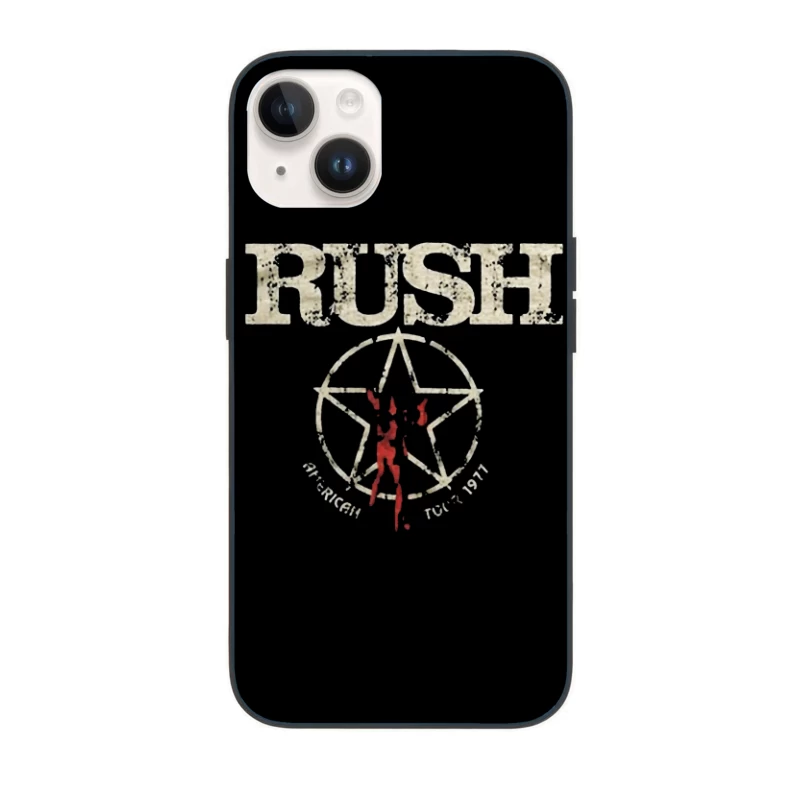 Rush Band Vintage Logo with Pentagram Star Design iPhone Case