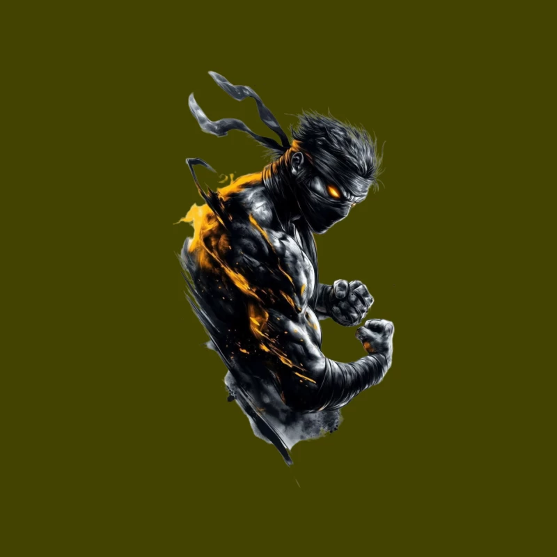 Dynamic Ninja Warrior in Action Art Mouse Pad