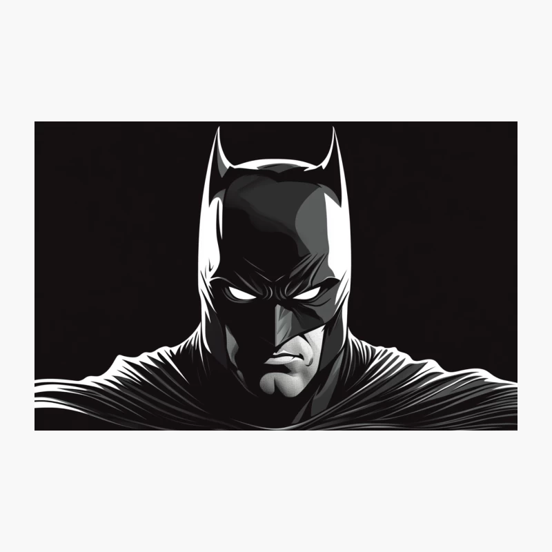 Dark Knight: Batman's Iconic Silhouette in Black and White Travel Mug