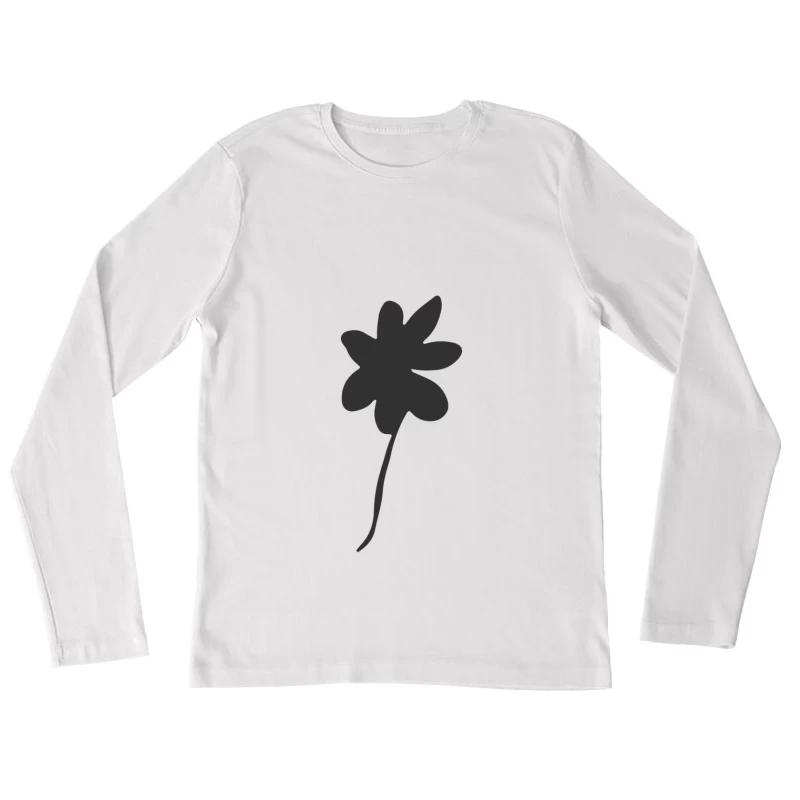 Silhouette de fleur Femme Manches Longues T-Shirt