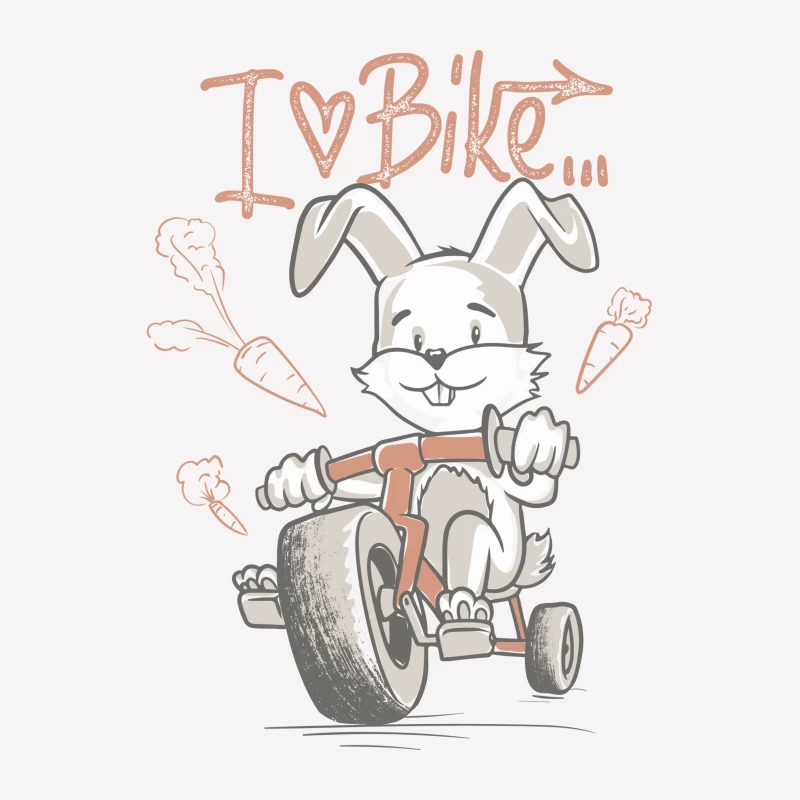Lustiger Hase auf Dreirad Herren T-Shirt