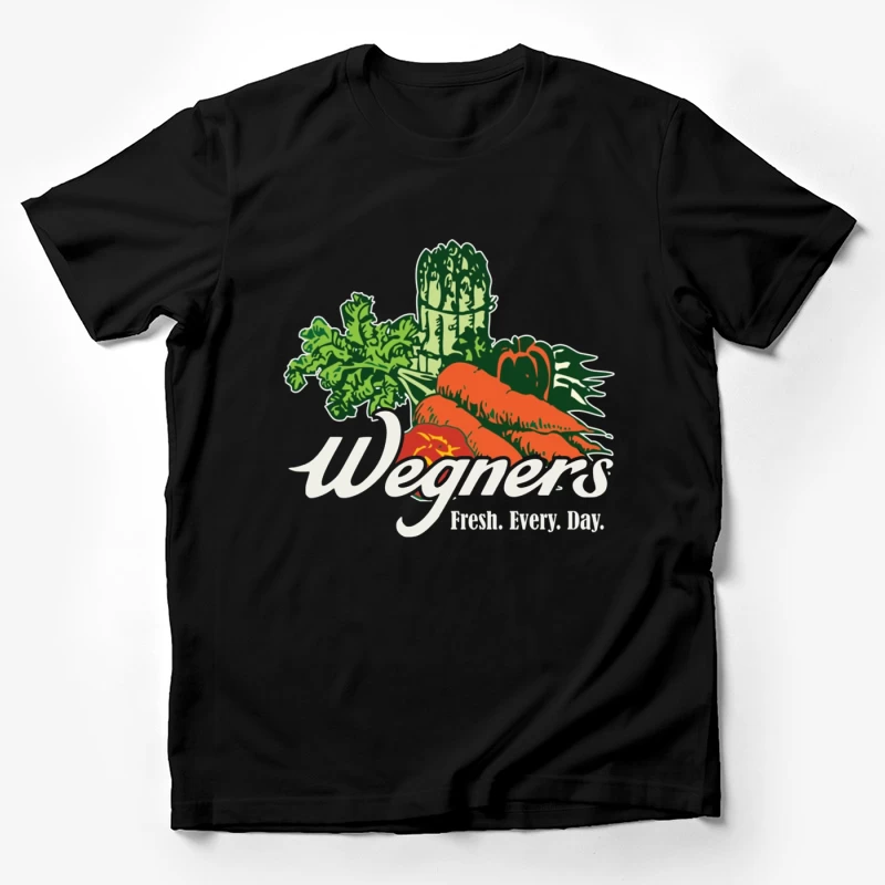 Wegner's Fresh Daily Vegetable Market Logo Male T-Shirt