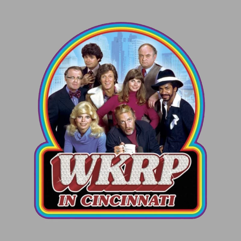 WKRP in Cincinnati skyline logo 6 Male Pullover Hoodie