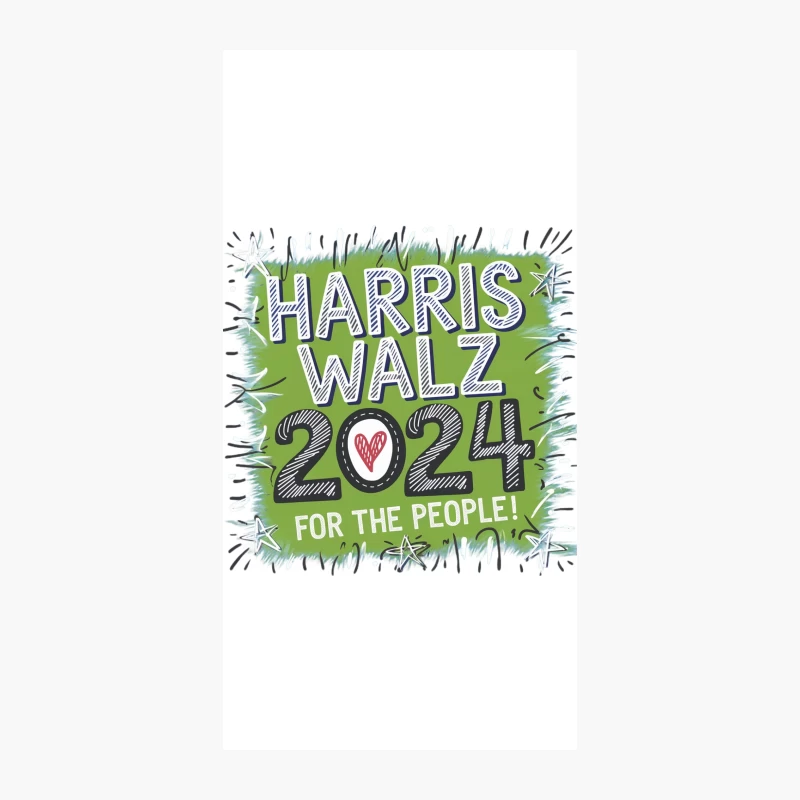Harris Walz 2024 Campaign Typography with Green Background iPhone Case