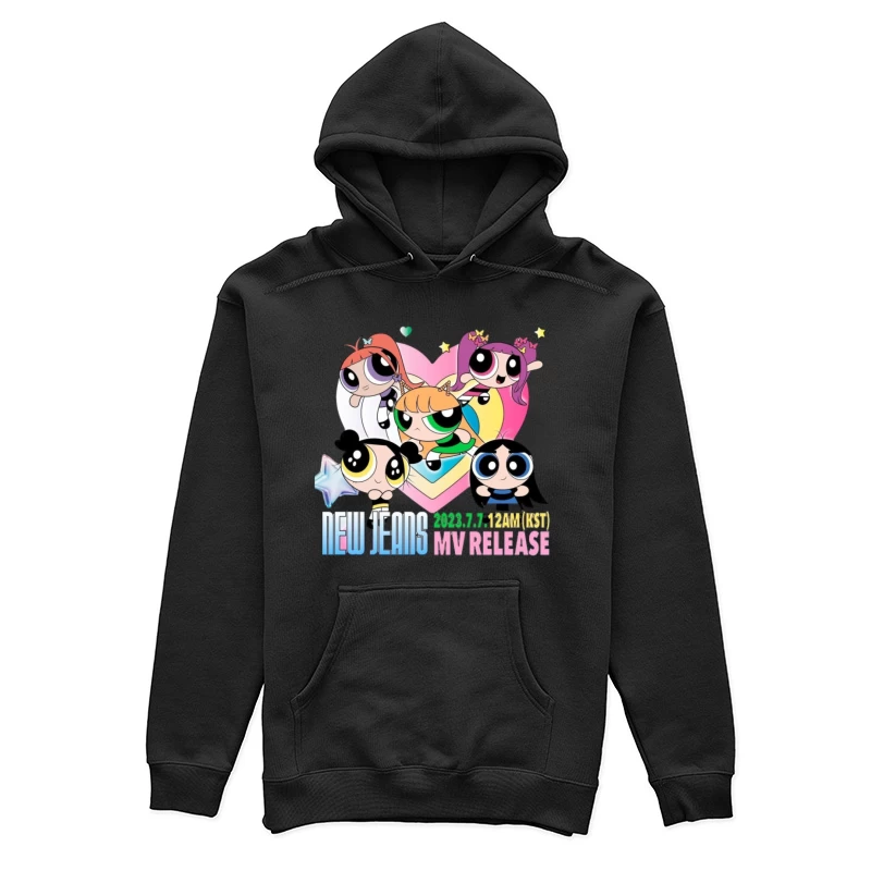 New Jeans Musikvideo Veröffentlichung mit Powerpuff Girls Design Damen Pullover Hoodie