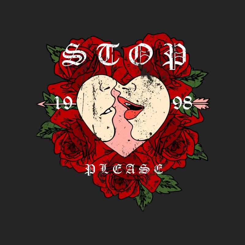 Design romantique avec cœur et roses Homme Sweat-shirt à enfiler