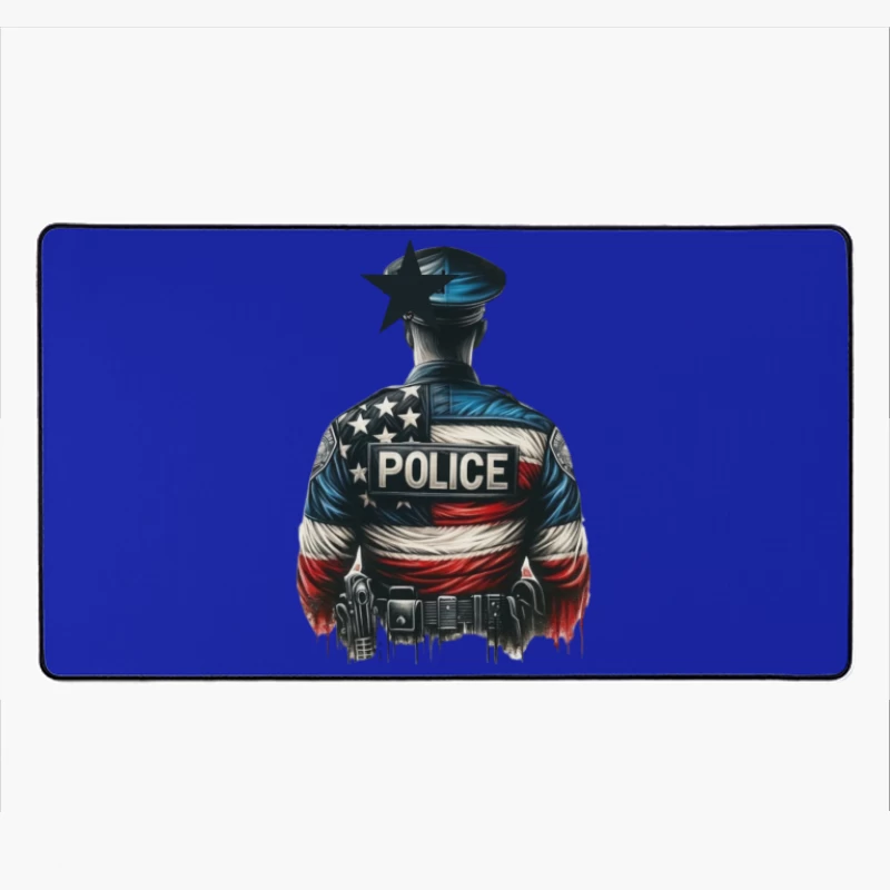 Patriotic Police Art Illustration Desk Mat