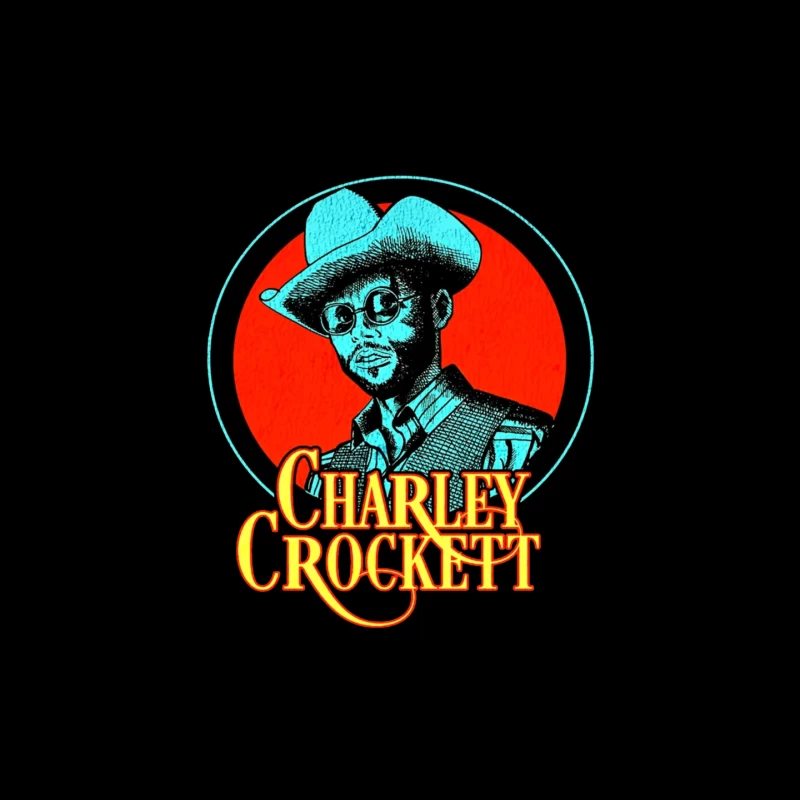 Vintage Charley Crockett Western Music Logo Design Mouse Pad