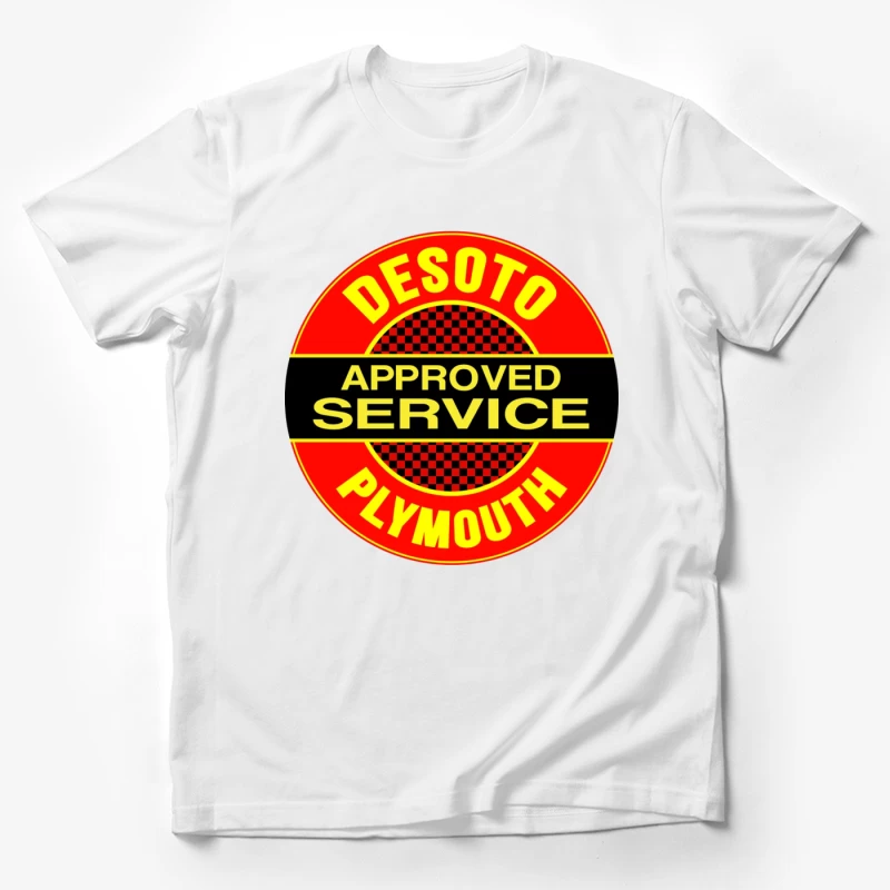 Vintage DeSoto-Plymouth Approved Service Station Logo Male T-Shirt