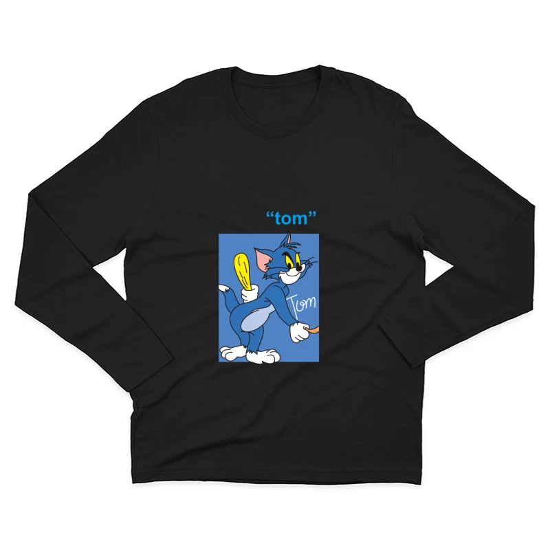 Tom der Cartoon-Katze mit Keule Herren Langarm T-Shirt