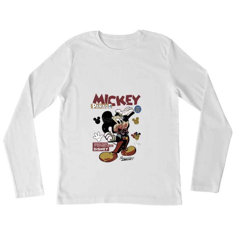Bande Dessinée de Mickey Mouse Femme Manches Longues T-Shirt