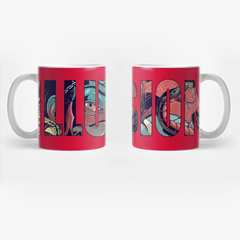 Colorful Artistic Illusion Design Coffee Mug