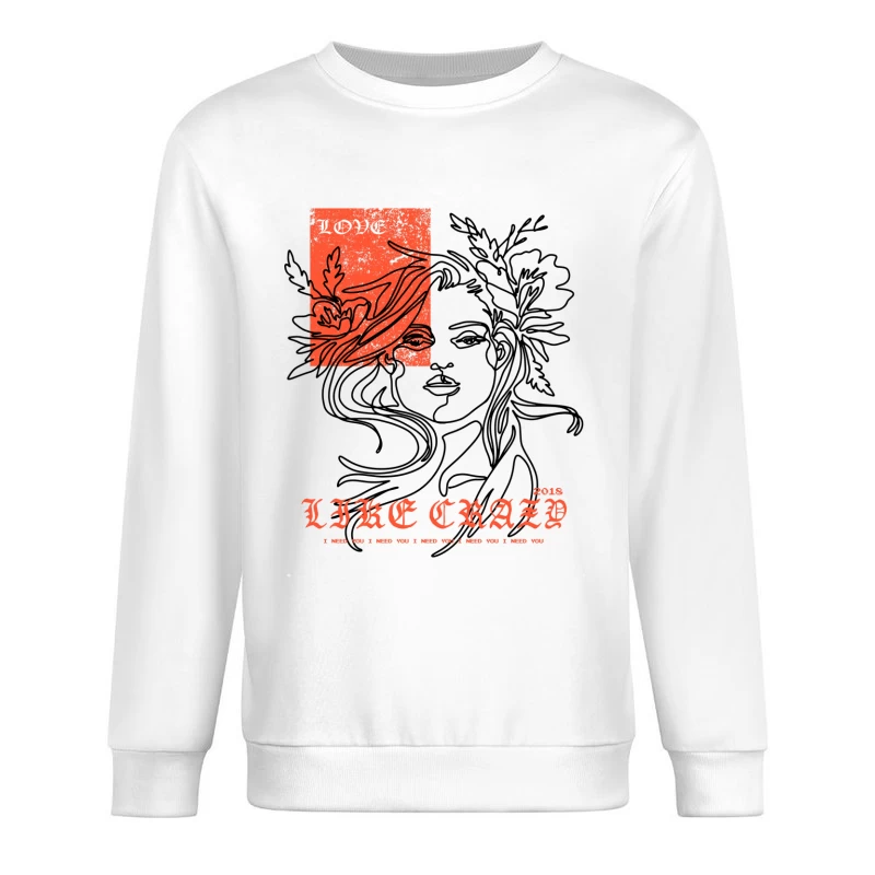 Affiche Vintage Florale Art Homme Sweat-shirt à enfiler