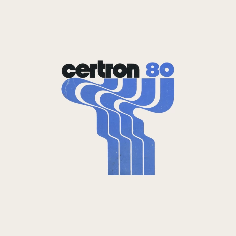 Vintage Certron 80 Blue Wave Logo Design Bucket Hat