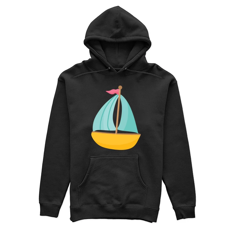 Bateau à voile jaune avec drapeau rose Femme Sweat à capuche