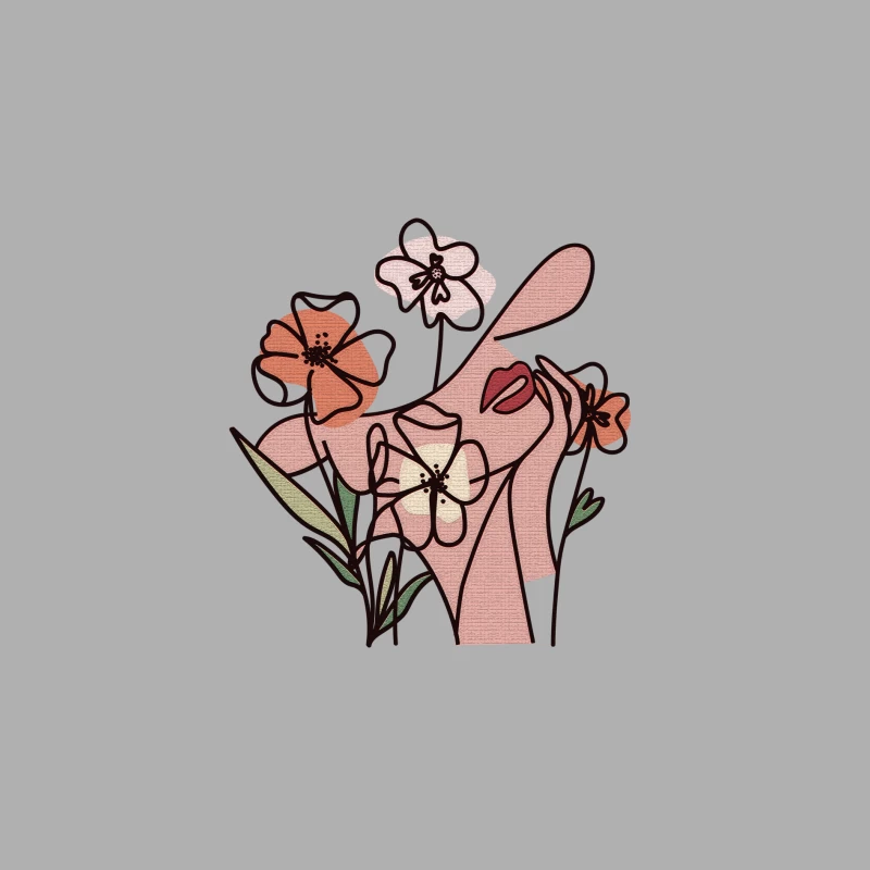 Abstrakte Hand mit Blumen Herren Tanktops