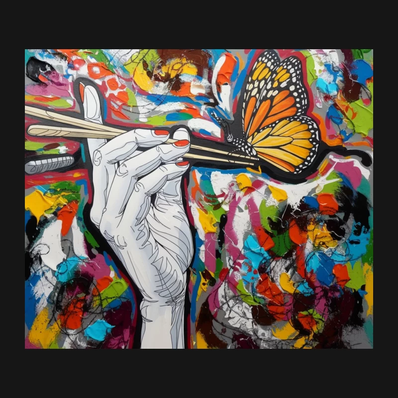 Surreal Butterfly Transformation: A Vibrant Abstract Creativity Mouse Pad