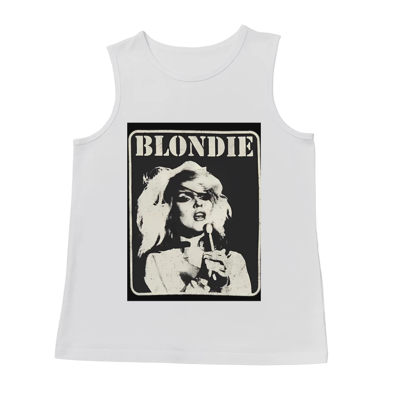 Vintage Black and White Blondie Band Promotional Poster Male Tank Top