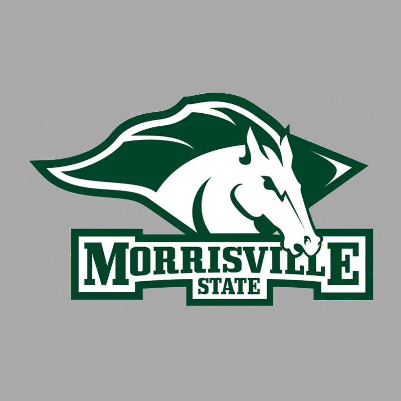 Morrisville State College Athletics Logo with White Horse Mascot Male Pullover Hoodie