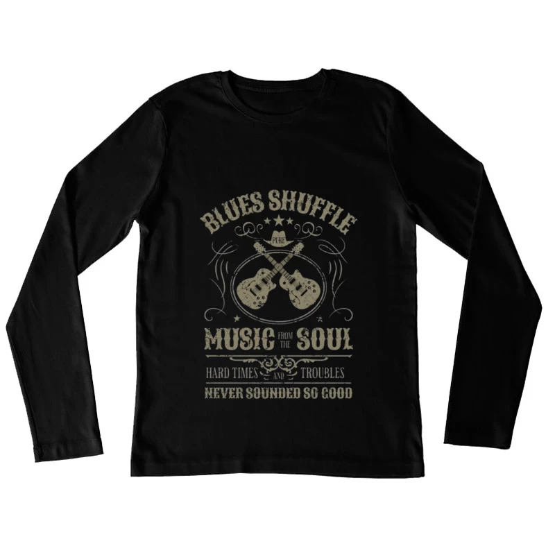 Blues Shuffle Musikdesign Damen Langarm T-Shirt