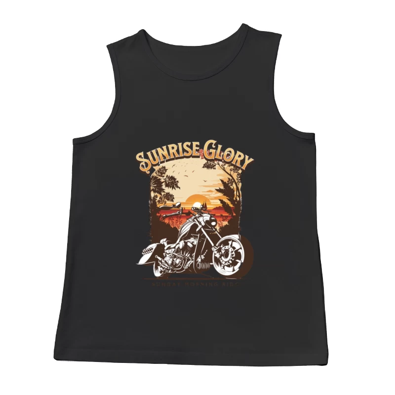 Balade en moto au lever du soleil Homme Débardeur