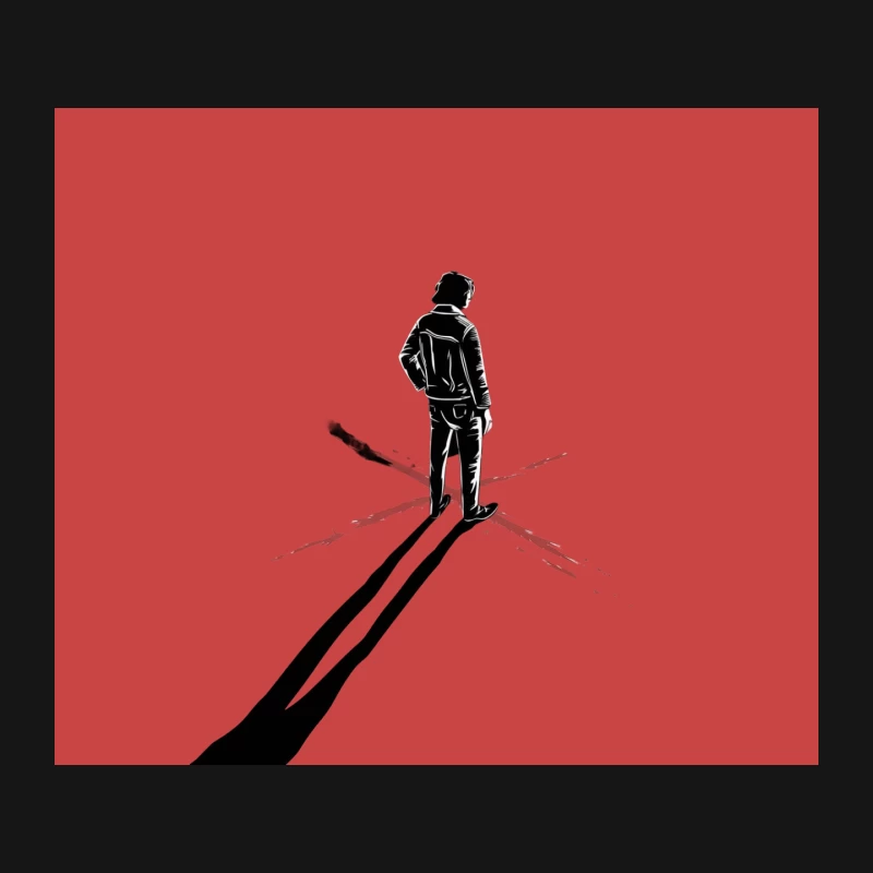Minimalist Silhouette at the Crossroads Mouse Pad