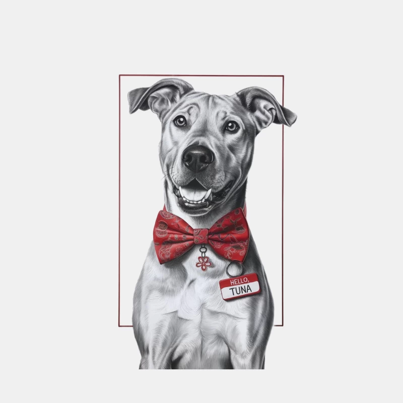 Festive Pitbull Portrait: Tuna's Holiday Charm Male Tank Top