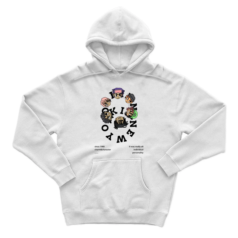Bunte Cartoon-Charaktere im Kreis Herren Pullover Hoodie