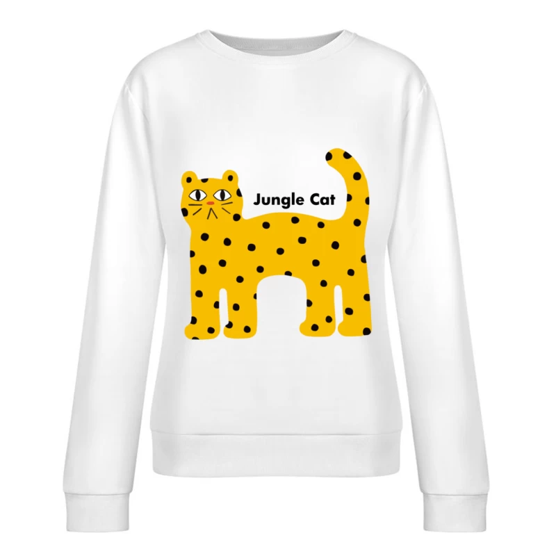 Gelber Dschungel-Katze mit Punkten Damen Pullover Sweatshirt
